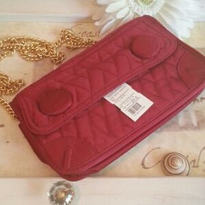 FELIX REY DESIGNER CLUTCH crossbody Jennifer RED SILK BAG NEW